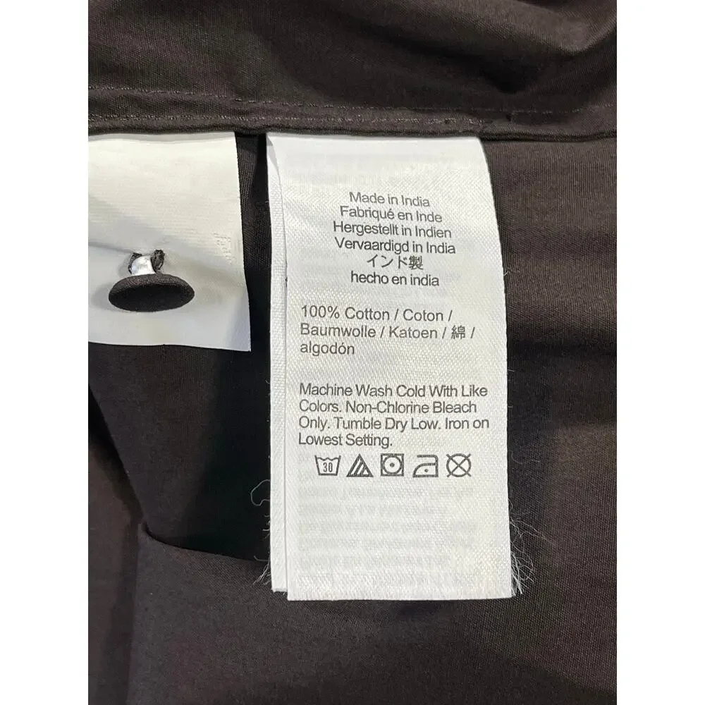 Madewell Puff Sleeve Button Up Poplin Shirt Molasses Brown XL NWT